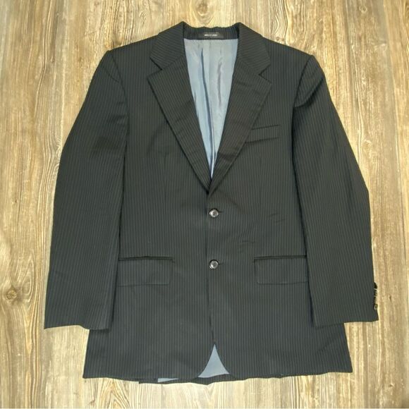 Boss Hugo Boss Vegas  Super 120 suit jacket Size 38S Blue Pinstripe - Picture 1 of 13